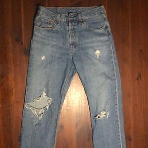 Men’s Levi’s 501 Distressed Skinny Jeans